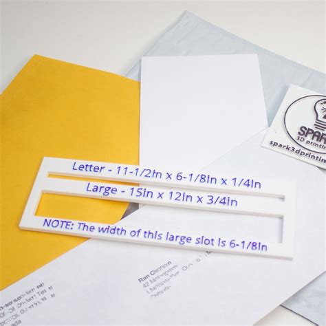 tool to measure thickness of first class letter|how to size a letter.